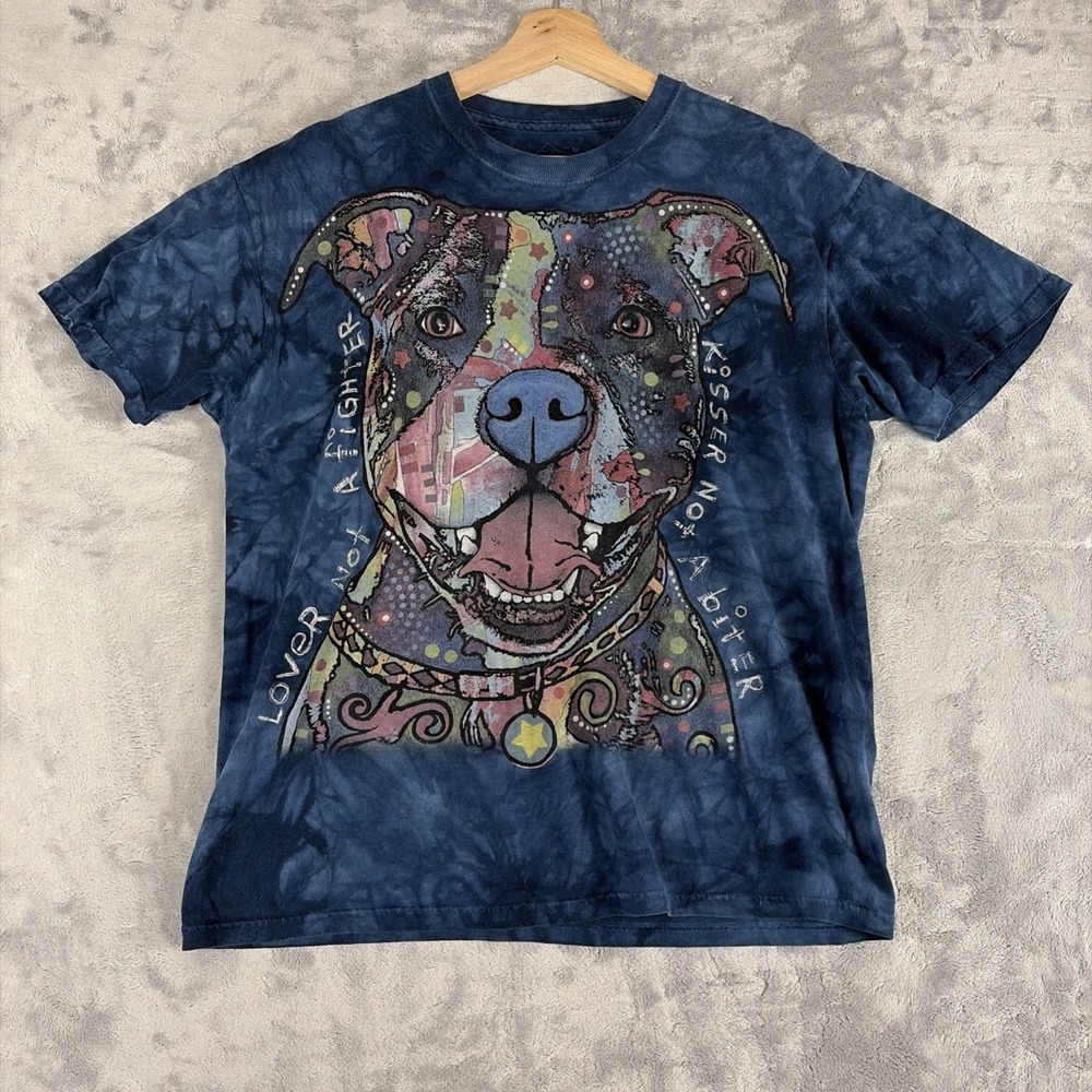 The Mountain Pit Bull Lover Not A Fighter T-Shirt Tie Dye Size Medium Dean Russo